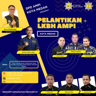 Hari Ini, Raja Makayasa Harahap Di Lantik Menjadi Direktur LKBH DPD AMPI Kota Medan Periode 2022-2027