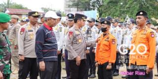 Polres Kampar Gelar Pasukan Persiapan Pengamanan Fun RaceTour De Muara Takus 2022