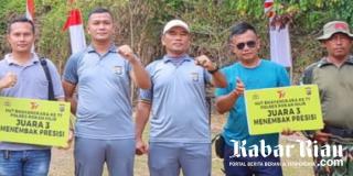 Hut Bhayangkara ke-77, Redaktur Kabar Riau Rohil Juara III Menembak