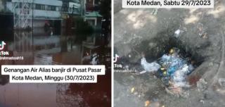 Anggaran Benahi Infrastruktur Dan Drainase Rp.1 triliun lebih di TA 2022, Pusat Pasar Kota Medan Masih Langganan Banjir