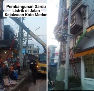 PT PLN Arogan, Pasang Gardu Listrik Di Duga Rusak Drainase Dan Dekat Langgar Pengajian Kaum Ibu Jalan Kejaksaan Medan