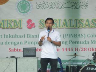 Ketua Panitia Fartul Rahman Hutasuhut  Sebut Bazar PC Pemuda Muhammadiyah Tanjung Sari Membangkitkan UMKM dan Memajukan Ekonomi Syariah