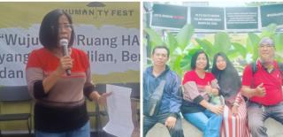 Warga Sungai Deli Korban Penebangan Pohon Dan Tembok City View Di Sempadan Sungai Baca Puisi Di Hari HAM Sedunia