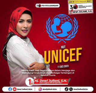 77 Tahun UNICEF : Kata Dewi Juliani Terima Kasih Upaya UNICEF Menjaga Dan Melindungi Tantangan Anak DiSeluruh Dunia