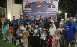 Ramadhan 1445 H, Koloborasi Karang Taruna Medan Area, Medan Kota Dengan Kota Medan Bukber Dan Bagi Santunan Anak Yatim
