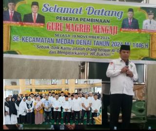 Pekerjaan Yang Sangat Mulia, 170 Guru Magrib Mengaji Terima Pembinaan Kepala KUA Medan Denai