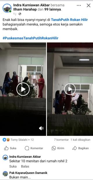 Parah.. Belum Usai Isu Dugaan Pungli, Nakes Puskesmas Tanah Putih I Asyik Berkarokean! Kapus Milih Bungkam