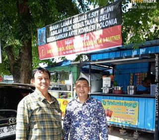 Kesultanan Deli Pasang Spanduk : Tanah Seluas 1500 m2 dari Jl Kejaksaan sampai Tumapel Milik Kesultanan Deli Berdasarkan Akte Konsesi Polonia