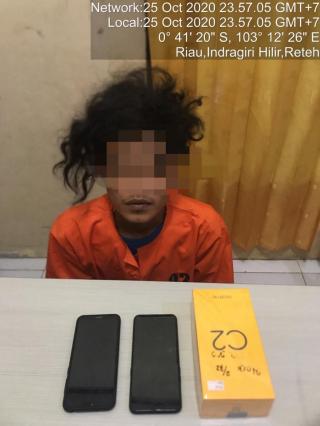 Pemuda Pencuri HP Dicokok Polsek Reteh, Inhil