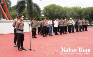 Jajaran Polres Bengkalis Apel Pemetaan Titik Pengamanan Pleno di Kantor KPU