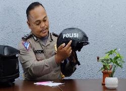 Smart Helmed Polda Riau Bisa Deteksi Suhu Tubuh