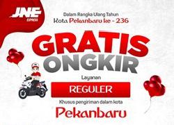 Wow,  Dihari Jadi Kota Pekanbaru ke-236 JNE Gratiskan Pelanggan Ongkir