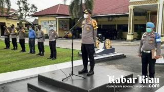 Saat Apel Kapolres Kampar Minta Jajarannya Lakukan Kembali Operasi Justisi