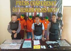 Pembobol Rumah Kosong Raup Ratusan Juta Kurang Dari 24 Jam Reskrim Polres Bintan Tangkap 4 Pelaku